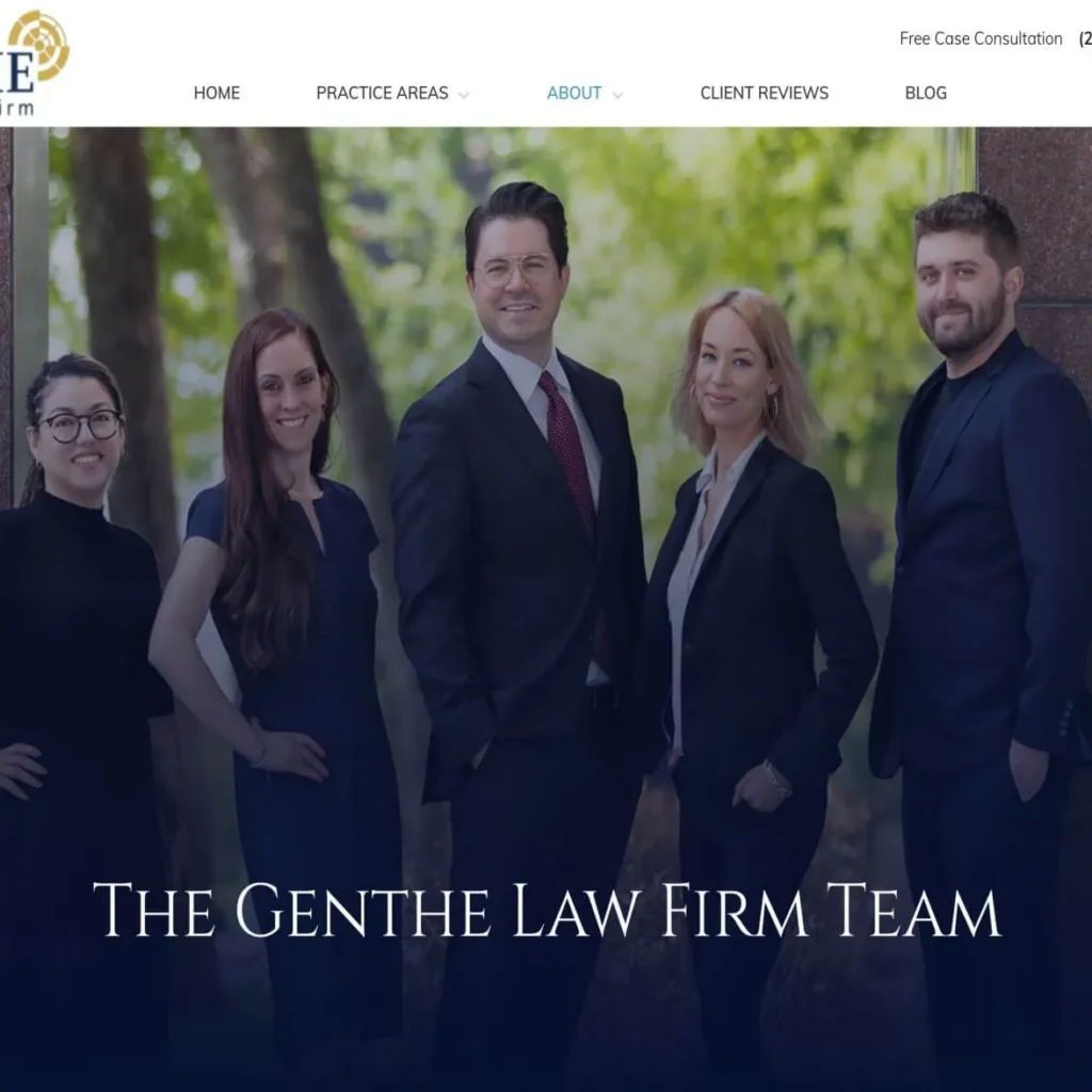 Screenshot Of Genthe Law Firm Website