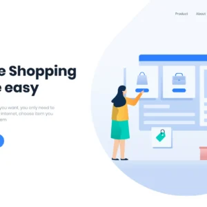 Woman clicking an online ecommerce card product offering